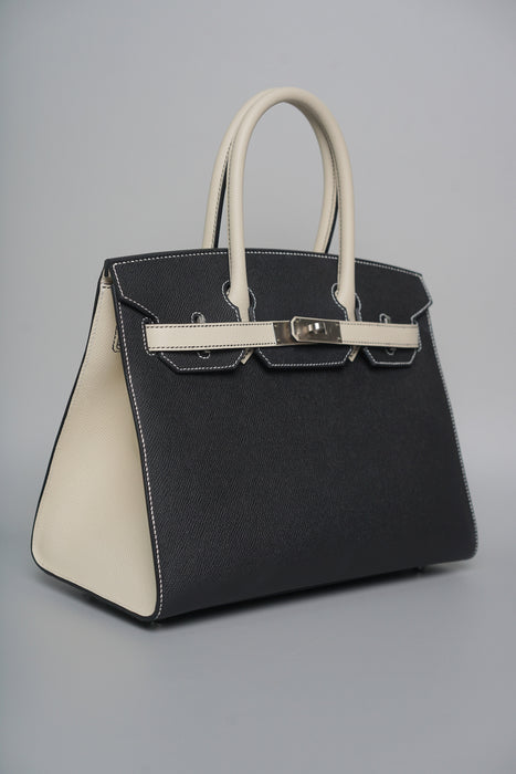 Hermes Birkin 30 Sellier in Black x Craie Epsom Brushed Phw (Brand new)
