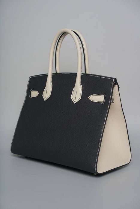 Hermes Birkin 30 Sellier in Black x Craie Epsom Brushed Phw (Brand new)