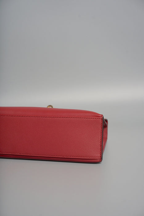 Hermes Kelly Pochette in Rouge Grenat Ghw