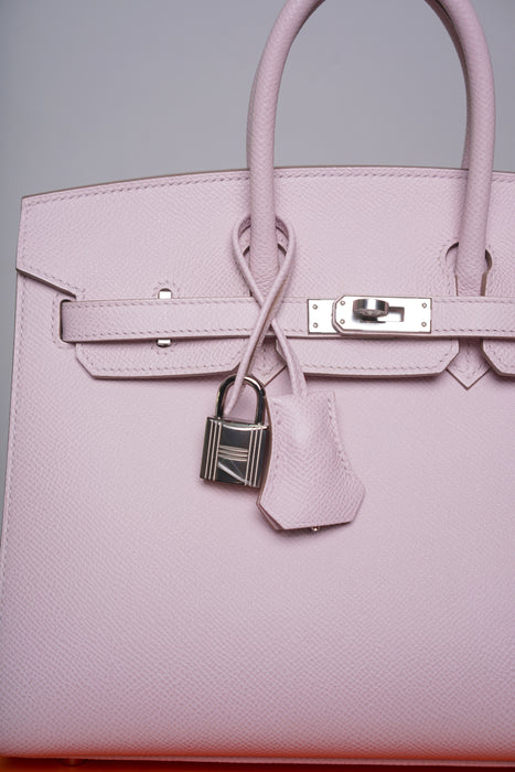 Hermes Birkin Sellier 25 in Mauve Pale Phw