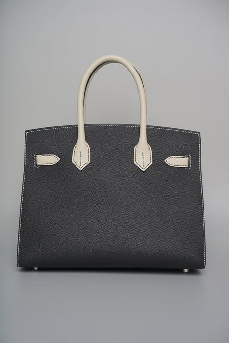 Hermes Birkin 30 Sellier in Black x Craie Epsom Brushed Phw (Brand new)