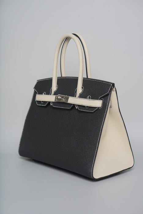 Hermes Birkin 30 Sellier in Black x Craie Epsom Brushed Phw (Brand new)