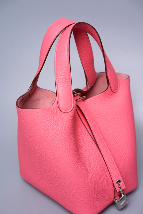 Hermes Picotin 18 in Rose Azalee Phw (Brand New)