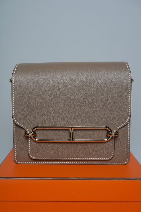 Hermes Mini Roulis in Etoupe Evercolor Ghw (Brand New)