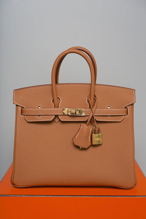 Hermes Birkin 25 in Gold Togo Ghw (Brand New)