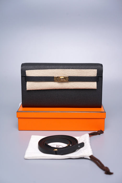 Hermes Kelly To Go in Noir Ghw (Brand New)