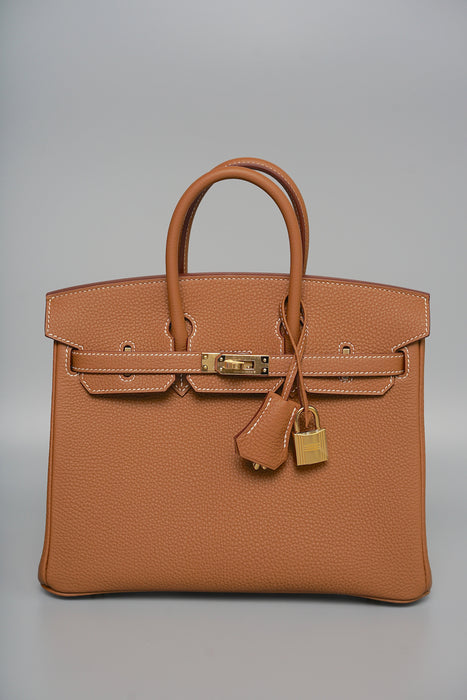 Hermes Birkin 25 in Gold Togo Ghw (Brand New)