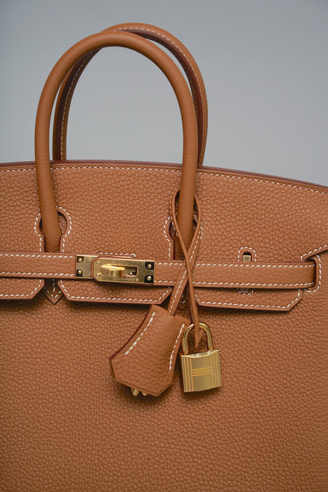 Hermes Birkin 25 in Gold Togo Ghw (Brand New)