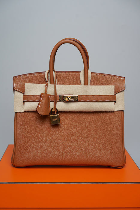 Hermes Birkin 25 in Gold Togo Ghw (Brand New)