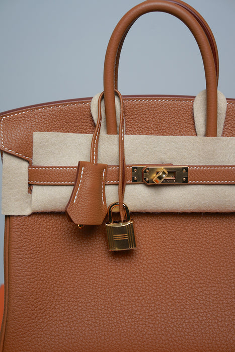 Hermes Birkin 25 in Gold Togo Ghw (Brand New)