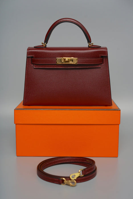 Hermes Kelly 20 in Rouge H Madame Ghw (Brand New)