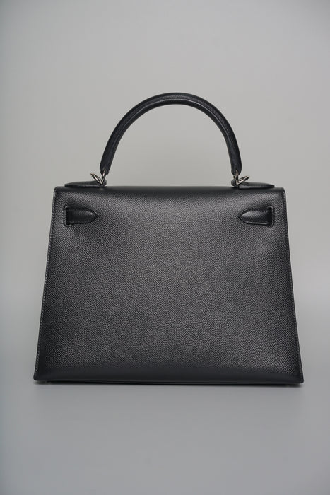 Hermes Kelly 28 in Black Epsom Sellier Phw