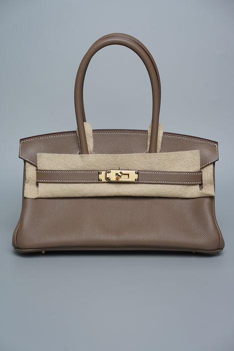 Hermes Birkin Shoulder 29 in Etoupe Evercolor Ghw (Brand New)