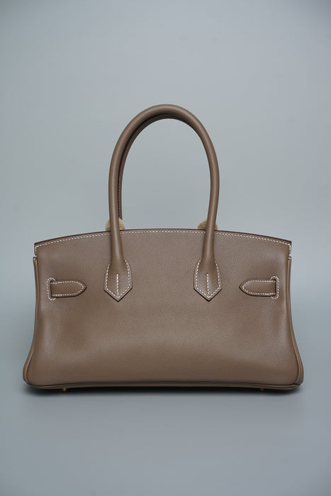 Hermes Birkin Shoulder 29 in Etoupe Evercolor Ghw (Brand New)