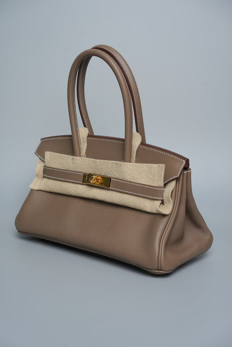 Hermes Birkin Shoulder 29 in Etoupe Evercolor Ghw (Brand New)