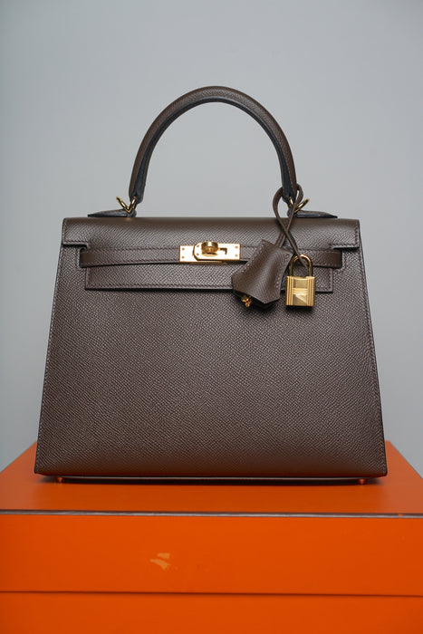 Hermes Kelly 25 in Ecorce Epsom Ghw