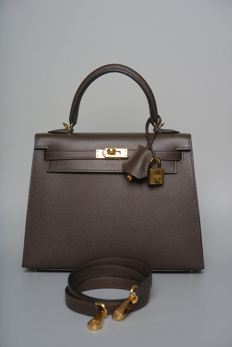 Hermes Kelly 25 in Ecorce Epsom Ghw