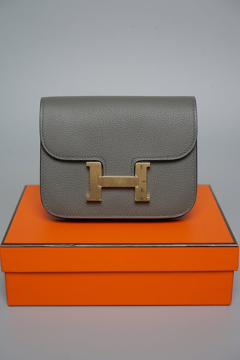 Hermes Constance Slim in Gris Meyer Ghw (Brand New)