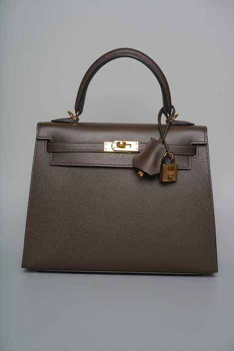 Hermes Kelly 25 in Ecorce Epsom Ghw