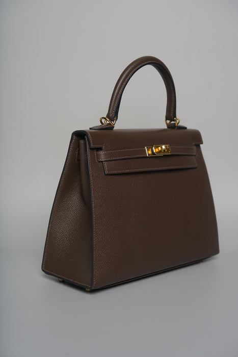 Hermes Kelly 25 in Ecorce Epsom Ghw