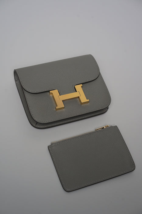Hermes Constance Slim in Gris Meyer Ghw (Brand New)