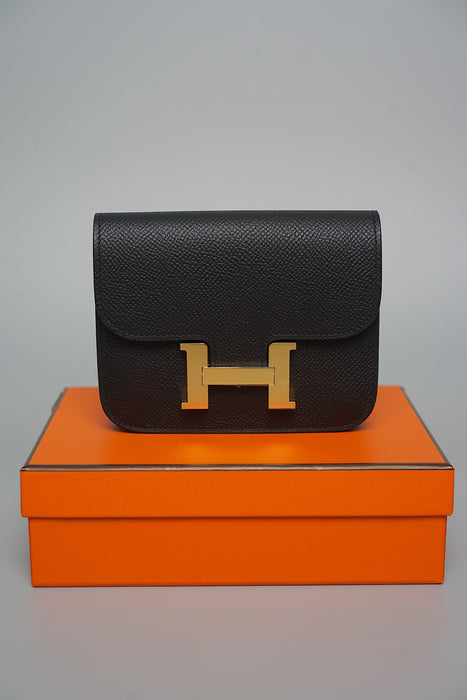 Hermes Constance Slim in Noir Ghw (Brand New)