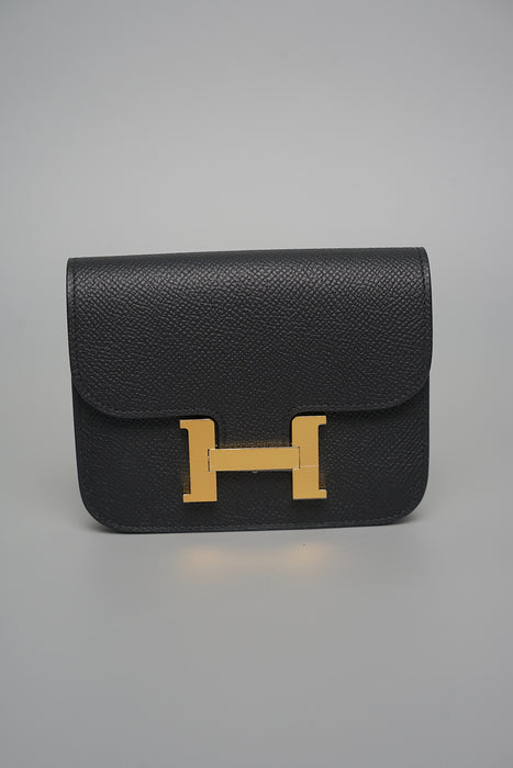 Hermes Constance Slim in Noir Ghw (Brand New)