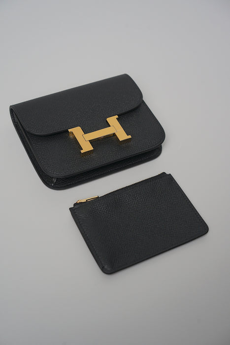 Hermes Constance Slim in Noir Ghw (Brand New)