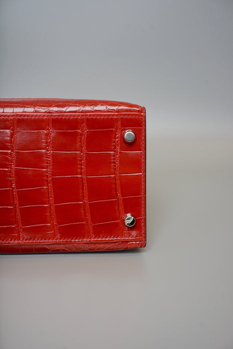 Hermes Kelly 28 in Braise Shiny Alligator Phw
