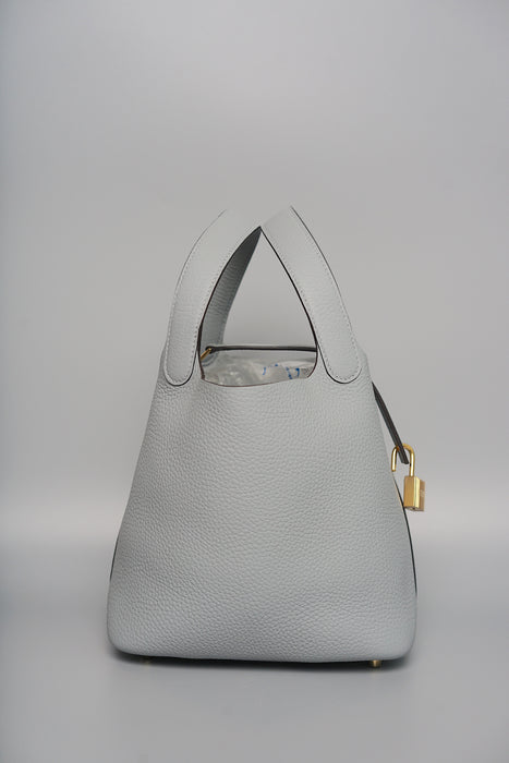 Hermes Picotin 18 Clemence in Gris Pantin Ghw (Brand New)