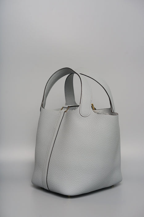 Hermes Picotin 18 Clemence in Gris Pantin Ghw (Brand New)