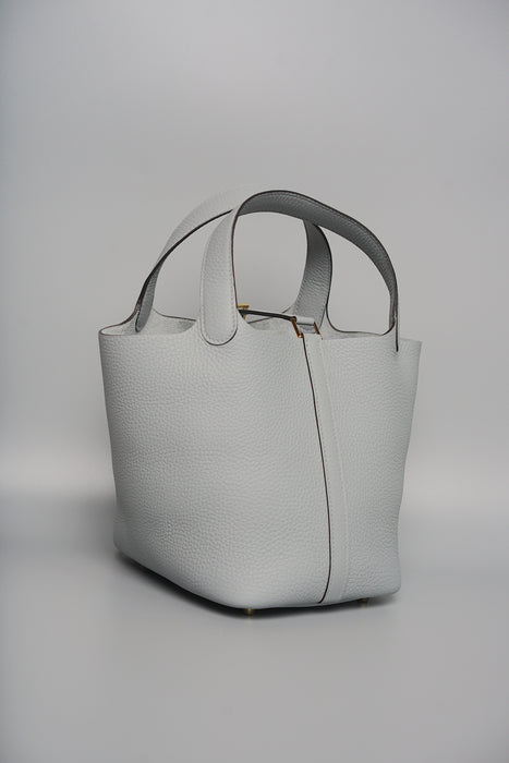 Hermes Picotin 18 Clemence in Gris Pantin Ghw (Brand New)