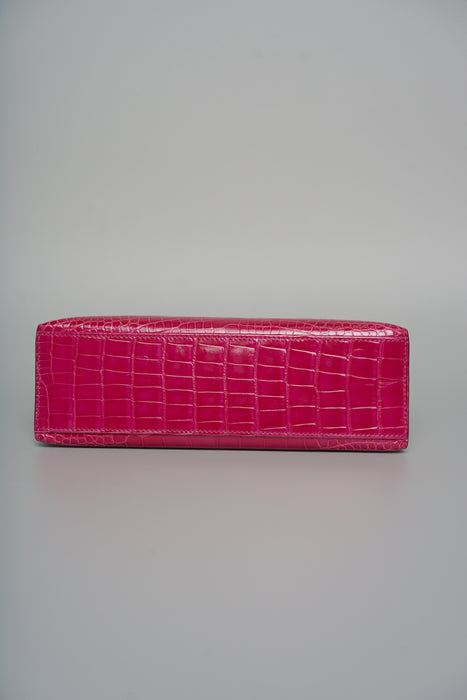 Hermes Kelly Pochette in Rose Scheherazade Shiny Phw