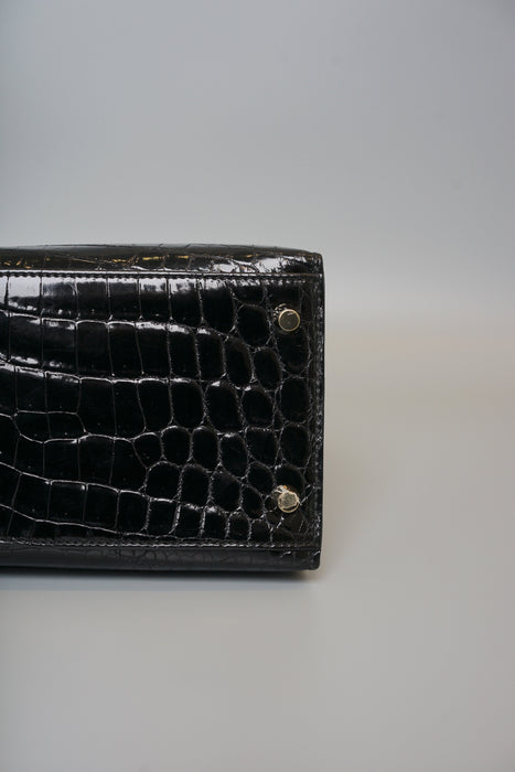 Hermes Kelly 28 in Black Shiny Niloticus Ghw ( Brand New)
