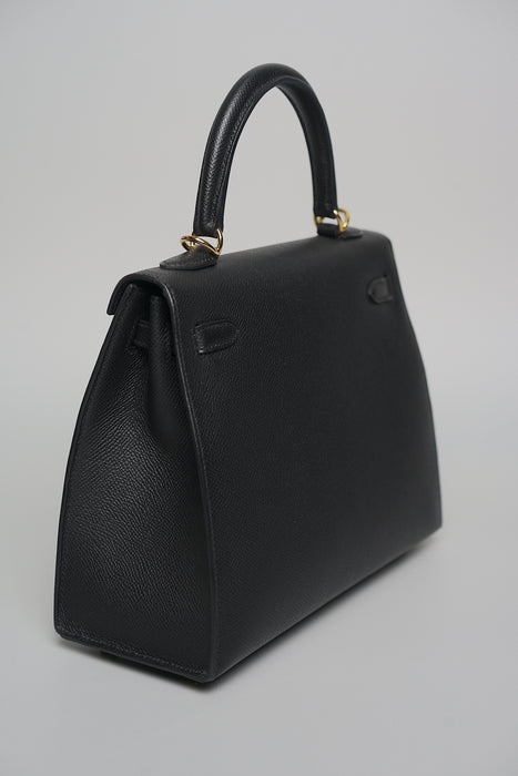 Hermes Kelly II Sellier 25 in Noir Ghw