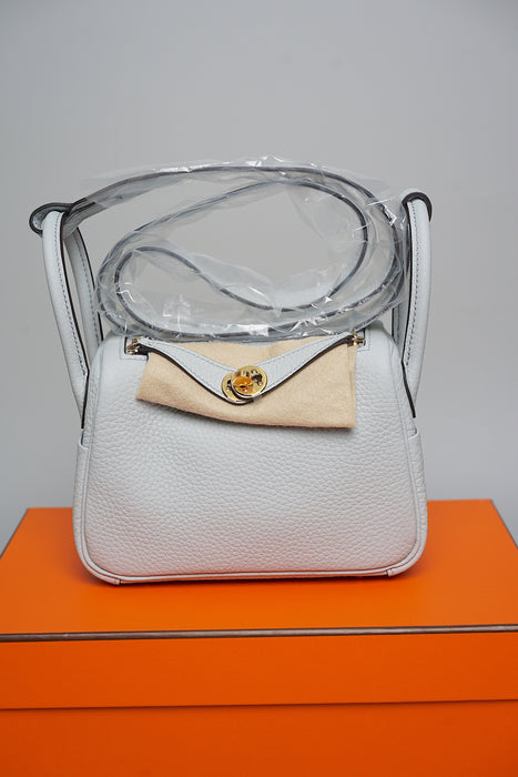 Hermes Mini Lindy in Bleu Pale Ghw (Brand New)