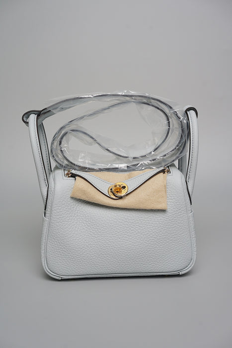 Hermes Mini Lindy in Bleu Pale Ghw (Brand New)