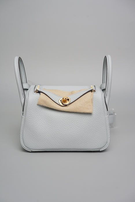 Hermes Mini Lindy in Bleu Pale Ghw (Brand New)