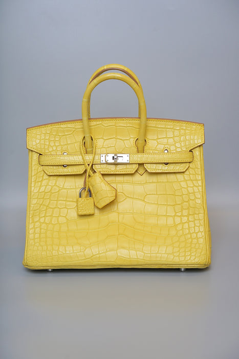 Hermes Birkin 25 in Mimosa Matte Alligator Phw (Brand New)