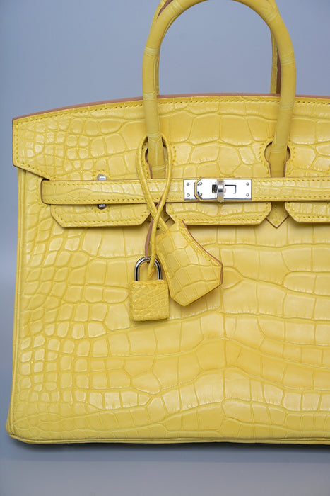 Hermes Birkin 25 in Mimosa Matte Alligator Phw (Brand New)