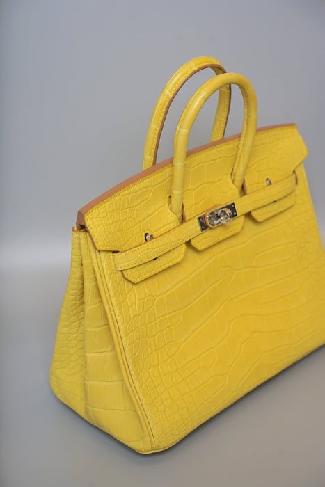 Hermes Birkin 25 in Mimosa Matte Alligator Phw (Brand New)
