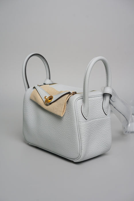 Hermes Mini Lindy in Bleu Pale Ghw (Brand New)