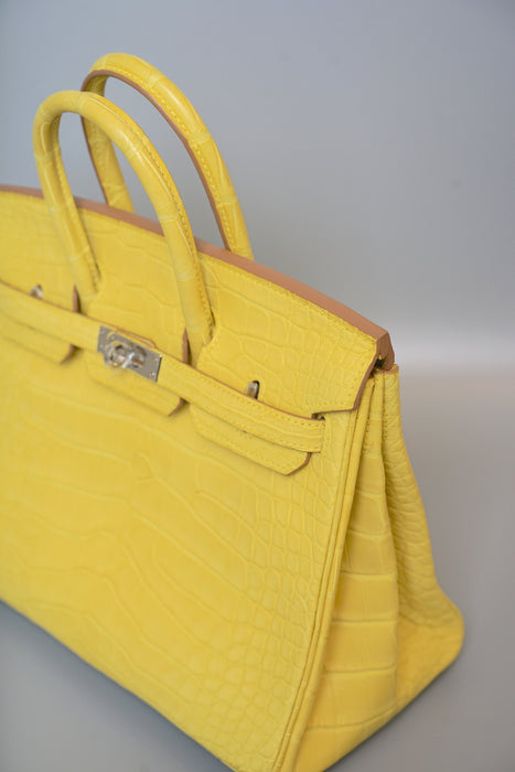 Hermes Birkin 25 in Mimosa Matte Alligator Phw (Brand New)