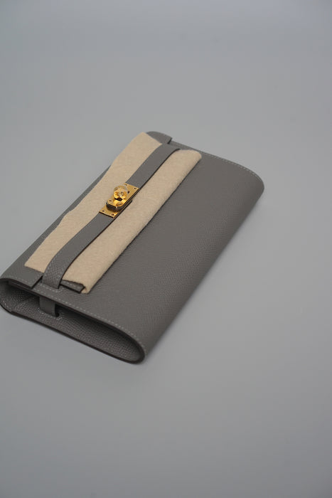 Hermes Kelly To Go in Gris Meyer Ghw (Brand New)