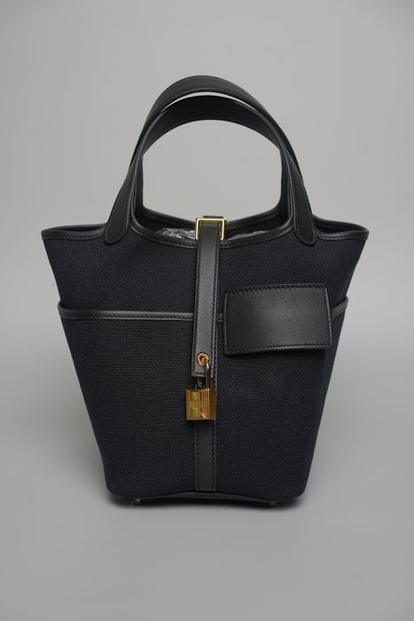 Hermes Cargo Picotin 18 in Noir Ghw (Brand New)