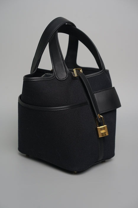 Hermes Cargo Picotin 18 in Noir Ghw (Brand New)