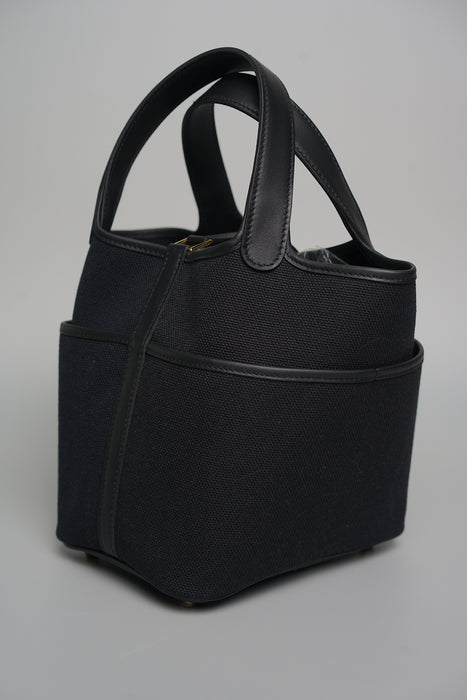 Hermes Cargo Picotin 18 in Noir Ghw (Brand New)
