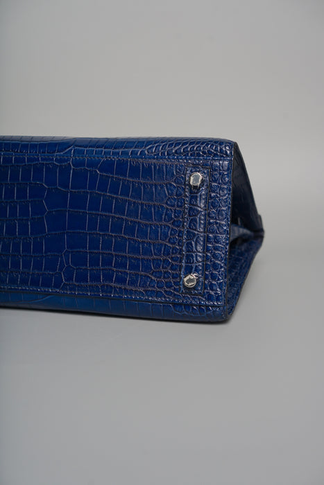 Hermes Birkin 25 in Aizome Porosus Crododile Phw