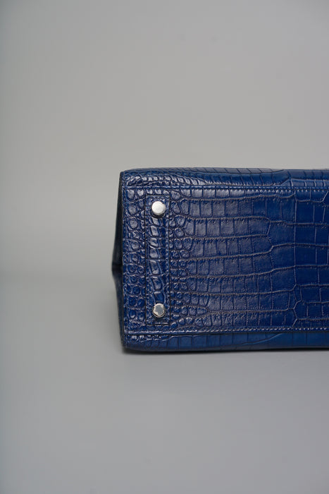 Hermes Birkin 25 in Aizome Porosus Crododile Phw