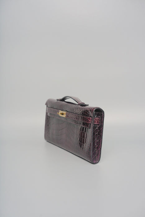 Hermes Kelly Cut in Prunior Shiny Niloticus Permabrass
